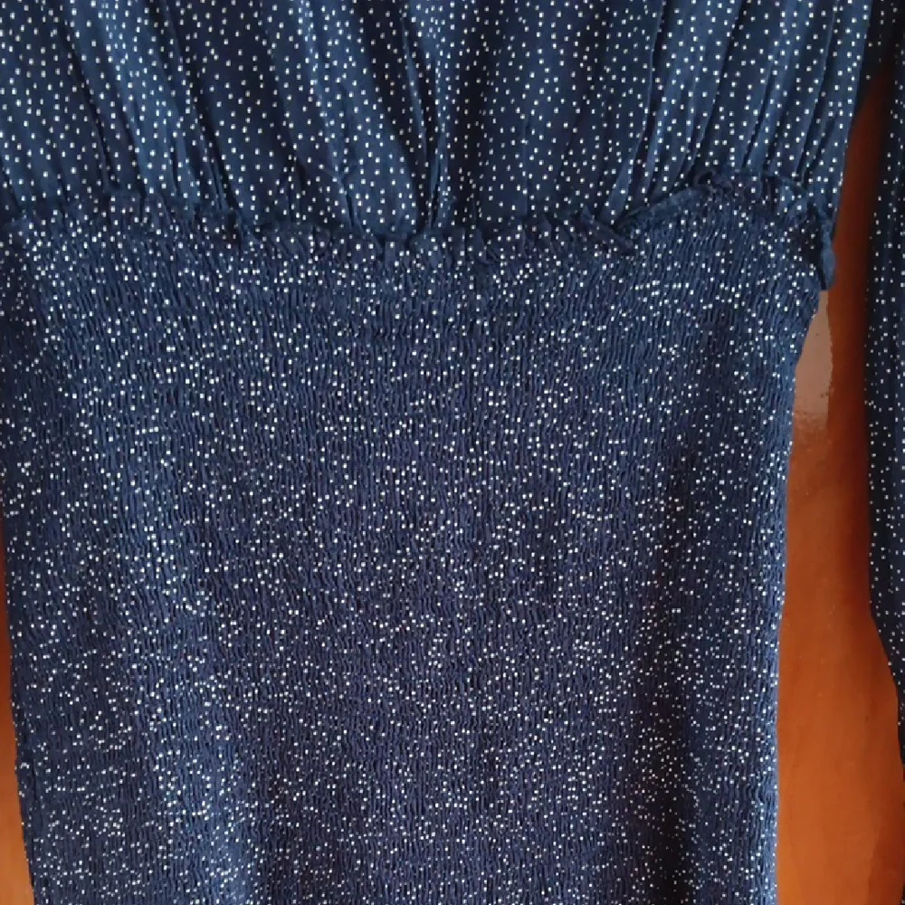 Urban Outfitters Dark Blue Polka Dot Blouse